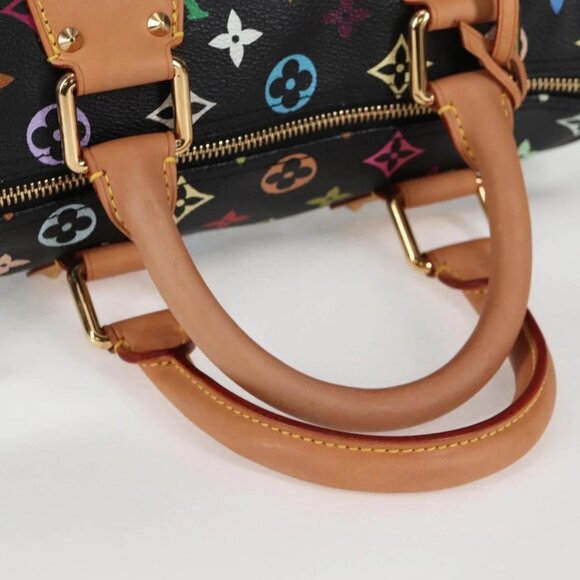 LOUIS VUITTON Monogram Multicolor Speedy 30 Hand Bag Black M92642 Auth yk19115A - Picture 8 of 16